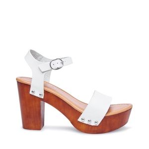 Steve Madden White Platform Sandals